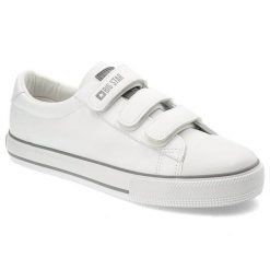 Białe Trampki Big Star Modne Buty Damskie. Białe trampki i tenisówki damskie Big Star, bez wzorów, ze skóry ekologicznej. Za 159.00 zł.