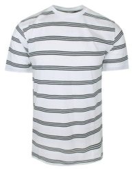 Męski T-Shirt (Koszulka) - Brave Soul - Biała w Paski. Białe t-shirty męskie Brave Soul, na lato, m, bez wzorów, z bawełny, bez kołnierzyka. Za 49.00 zł.