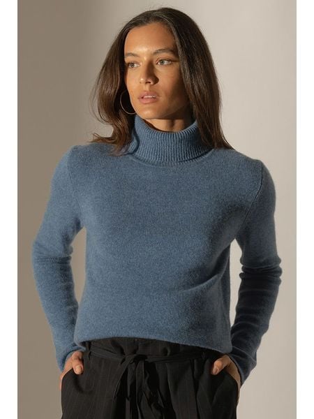 Perfect Cashmere Kaszmirowy golf "Willow" w kolorze niebieskoszarym rozmiar: L. Niebieskie golfy damskie Perfect Cashmere, l, bez wzorów, z kaszmiru, bez ramiączek. Za 524.62 zł.