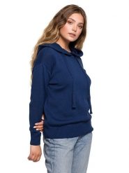 Be Wear Sweter w kolorze granatowym rozmiar: S/M. Niebieskie swetry klasyczne damskie Be Wear, m, z bawełny, bez kołnierzyka. Za 240.95 zł.