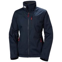 Damska kurtka wodoodporna Helly Hansen Crew 2.0. Niebieskie kurtki damskie Helly Hansen, bez wzorów, bez kaptura. Za 699.00 zł.