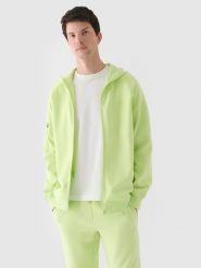 4F Bluza dresowa rozpinana z kapturem męska - zielona XL. Zielone bluzy sportowe męskie 4f, bez wzorów, z bawełny, sportowe, bez kołnierzyka, bez ramiączek. W wyprzedaży za 79.99 zł.