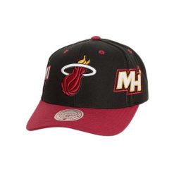 Czapka z daszkiem Mitchell & Ness Overbite Pro Miami Heat. Czarne czapki męskie Mitchell & Ness, bez wzorów, eleganckie. Za 217.50 zł.