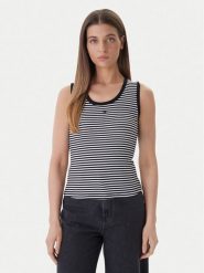 Tommy Jeans Top Essential DW0DW20673 Czarny Regular Fit. Czarne topy damskie Tommy Jeans, l, bez wzorów, z bawełny, bez kołnierzyka. Za 129.99 zł.