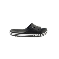 Klasyczne klapki Crocs Bayaband Slide. Czarne klapki damskie Crocs, bez wzorów, bez obcasa. Za 120.99 zł.