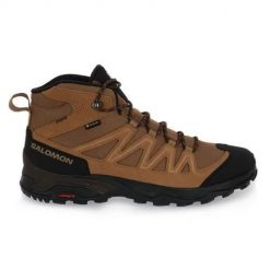 Buty turystyczne męskie Salomon X Ward Leather Mid Gtx. Brązowe buty trekkingowe męskie Salomon, z gore-texu, za kostkę, bez zapięcia, trekkingowe, gore-tex. Za 728.00 zł.