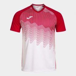 Koszulka z dekoltem w szpic Joma Tiger VI. Białe t-shirty sportowe męskie Joma, l, bez ramiączek, do piłki nożnej. Za 149.99 zł.