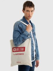 Torba bawełniana unisex Katowice 102. Białe torebki klasyczne damskie Big Star, z aplikacjami, z bawełny, z nadrukiem, bez dodatków. Za 4.99 zł.