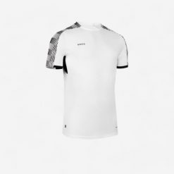 Koszulka piłkarska Kipsta Viralto. Czarne t-shirty sportowe męskie KIPSTA, l, z materiału, bez ramiączek, do piłki nożnej. Za 59.99 zł.