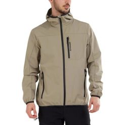 Kurtka softshellowa męska Fundango Alloy Hooded Softshell. Brązowe kurtki męskie Fundango, m, bez wzorów, z poliamidu, sportowe, bez kaptura. Za 459.90 zł.
