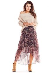 Awama Spódnica w kolorze różowym ze wzorem rozmiar: S/M. Różowe spódniczki damskie Awama, m, bez wzorów, midi, asymetryczne. Za 139.20 zł.