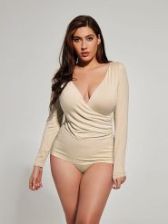 Kris Line Koszulka w kolorze beżowym rozmiar: XL. Brązowe bluzki damskie Kris line, xl, bez wzorów, bez kołnierzyka, bez ramiączek. Za 83.62 zł.