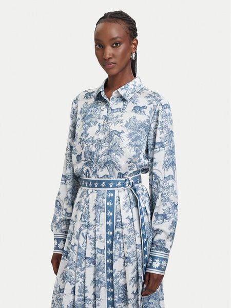 Fracomina Koszula FS26ST6020W435K5 Niebieski jasny Regular Fit. Niebieskie koszule damskie Fracomina, l, bez wzorów, z syntetyku, bez kołnierzyka, bez ramiączek. Za 539.99 zł.