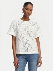 Guess Bluzka W6GH41 W1851 Biały Regular Fit. Białe topy sportowe damskie Guess, l, z aplikacjami, z wiskozy, bez ramiączek. Za 434.99 zł.