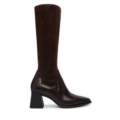 Kozaki Vagabond Shoemakers. Brązowe kozaki damskie Vagabond Shoemakers, bez obcasa, na słupku. Za 824.99 zł.