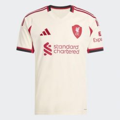 Koszulka Liverpool FC 25/26 Away Jersey. Białe t-shirty sportowe męskie Adidas, xs, z jersey, bez ramiączek, do piłki nożnej. Za 439.00 zł.
