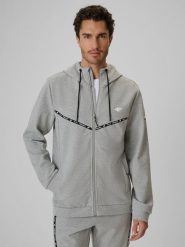 4F Bluza kibica z kapturem męska - szara XXL. Szare bluzy sportowe męskie 4f, bez wzorów, sportowe, bez kołnierzyka, bez ramiączek. Za 249.99 zł.
