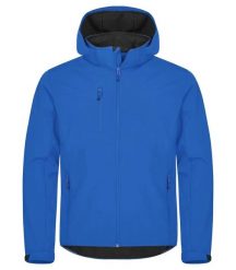 Clique Classic Softshell Hoody – 3‑warstwowy softshell z recyklingu. Niebieskie kurtki softshell damskie CLIQUE, m, bez wzorów, z softshellu, z kapturem. Za 305.07 zł.