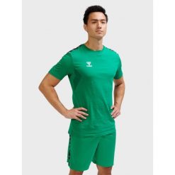 Koszulka Hummel Authentic. Zielone t-shirty sportowe męskie HUMMEL, bez ramiączek, do piłki nożnej. Za 164.50 zł.