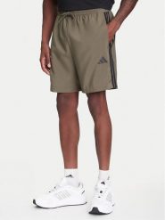 Adidas Szorty sportowe Essential 3-Stripes Chelsea JE6434 Khaki Regular Fit. Brązowe szorty męskie Adidas, m, z syntetyku. Za 89.99 zł.