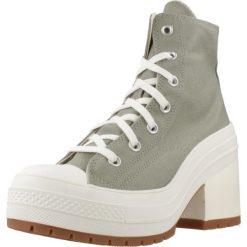 Buty CONVERSE CHUCK TAYLOR ALL STAR 70 DE LUXE HEEL HI Zielony. Zielone buty sportowe na co dzień damskie Converse, bez wzorów, z tkaniny. Za 521.99 zł.