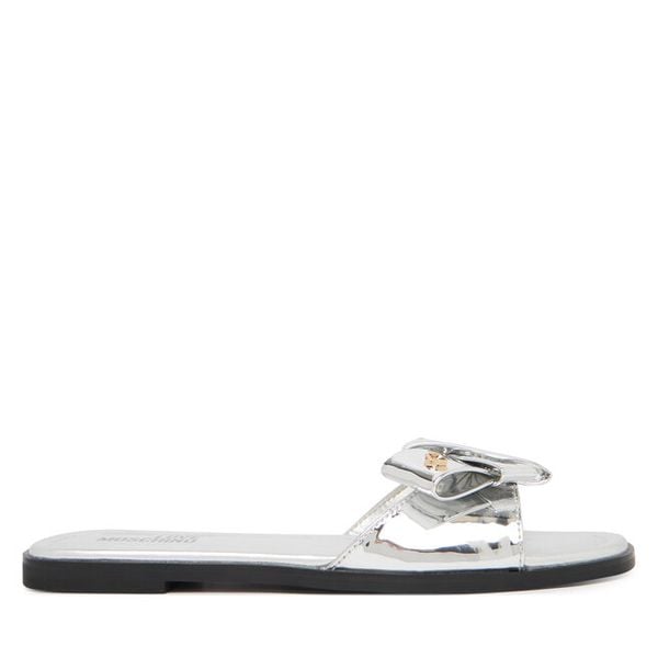 Klapki LOVE MOSCHINO. Szare klapki damskie Love Moschino, bez wzorów, bez obcasa. Za 799.99 zł.