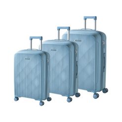 Zestaw 3 walizek TONSAI Niebieski. Niebieskie walizki BLmeble, bez wzorów, z materiału, małe. W wyprzedaży za 441.00 zł.