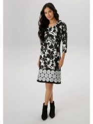Aniston Sukienka w kolorze czarno-białym rozmiar: 48. Czarne sukienki damskie Aniston, bez wzorów, bez kołnierzyka, bez ramiączek, midi. Za 78.66 zł.