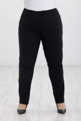Czarne spodnie Nilda z prostą nogawką wysoki stan PLUS SIZE XXL. Czarne spodnie materiałowe damskie Nasi partnerzy, bez wzorów, z elastanu, biznesowe, z podwyższonym stanem, plus size. Za 159.90 zł.