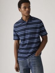 Levi's Koszulka polo w kolorze granatowym rozmiar: XL. Niebieskie koszulki polo męskie Levi's, s, bez wzorów, z bawełny, bez ramiączek. Za 113.63 zł.