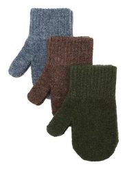 Mikk-line Rękawiczki (3 pary) w kolorze szarym, jasnobrązowym i zielonym rozmiar: 50-92. Brązowe rękawiczki dziecięce Mikk-line, z wełny, bez ramiączek. Za 83.03 zł.