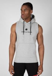 Lincoln Bluza z kapturem bez rękawów - Szary. Szare bluzy z kapturem męskie GORILLA WEAR, s, z bawełny. Za 250.50 zł.