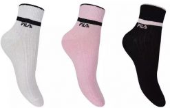 Fila Skarpetki Damskie 3-pack Quarter Biały/Róż 35-38. Czarne skarpetki damskie Fila, bez wzorów, z materiału. Za 54.31 zł.