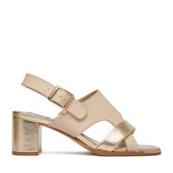 Sandały MEXX. Brązowe sandały damskie Mexx, bez wzorów, bez obcasa, na słupku. Za 329.99 zł.