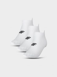 4F Skarpetki treningowe przed kostkę (3-pack) damskie - białe 39-42. Białe skarpetki damskie 4f, bez wzorów, z elastanu. Za 44.99 zł.