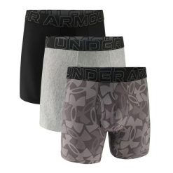 Boxerki męskie Under Armour 3-pack. Szare bokserki męskie Under Armour, bez wzorów, z materiału. Za 139.99 zł.