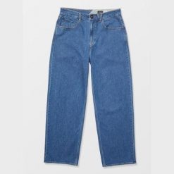 Spodnie Volcom Chillow Denim Niebieskie. Niebieskie spodnie materiałowe męskie Volcom, bez wzorów, z denimu, sportowe. Za 380.66 zł.