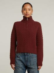 G-Star Sweter w kolorze bordowym rozmiar: S. Czerwone golfy damskie G-Star, s, bez wzorów, z wełny, bez ramiączek. Za 188.85 zł.