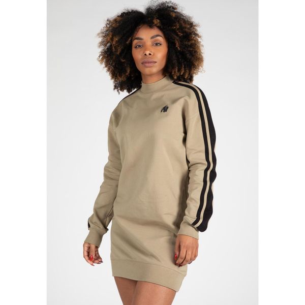 Isabella Sukienka bluzowa - Beżowy. Brązowe sukienki damskie GORILLA WEAR, m, bez wzorów, bez kołnierzyka, bez ramiączek. Za 250.50 zł.