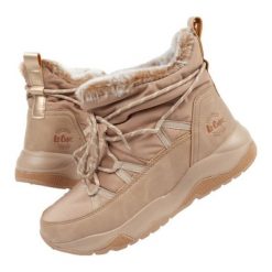 Buty Lee Cooper LCJ-24-03-3062L beżowy. Brązowe buty sportowe na co dzień damskie bez wzorów, z materiału, trekkingowe. Za 329.02 zł.