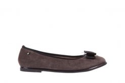 Baleriny Bayla-018 1063-303 Taupe Black, Brąz/Czarny, Skóra naturalna - 37. Brązowe baleriny damskie Bayla, bez wzorów, z materiału, bez obcasa, na płaskiej podeszwie. W wyprzedaży za 134.10 zł.