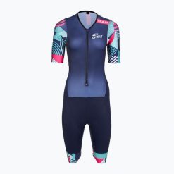 Kombinezon triathlonowy damski HUUB Her Spirit Trisuit. Niebieskie kombinezony damskie Huub, l, bez wzorów, z materiału, sportowe, bez kołnierzyka, bez ramiączek, krótkie. Za 669.99 zł.