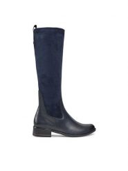 Caprice Kozaki 9-25514-41 Niebieski. Niebieskie kozaki damskie Caprice, z materiału, bez obcasa, na płaskiej podeszwie. Za 519.99 zł.