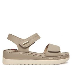 Sandały Go Soft. Szare sandały damskie GO SOFT, bez wzorów, bez obcasa, na koturnie. Za 139.99 zł.