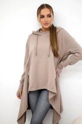 Bluza rozkloszowana u dołu ciemno beżowa. Brązowe bluzy z kapturem damskie KESI, l, z bawełny. Za 238.37 zł.