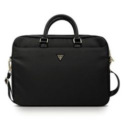 Torba Guess Nylon 15-16'' czarny. Czarne torby na laptopa damskie Guess, z aplikacjami, z nylonu. Za 409.00 zł.