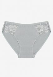 Jasnoniebieskie Bawełniane Majtki Typu Figi z Koronką Talionae. Niebieskie figi damskie Born2be, xl, bez wzorów, z bawełny. Za 4.99 zł.