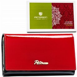 Portfel damski Peterson PTN 1N-466 czerwony. Czerwone portfele damskie Peterson, bez wzorów, ze skóry. Za 129.99 zł.