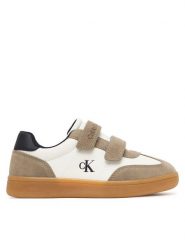 Calvin Klein Sneakersy Low Cut Velcro Sneaker V1X9-83443-0318 S Beżowy. Brązowe buty sportowe chłopięce CALVIN KLEIN, ze skóry, bez zapięcia. Za 359.99 zł.