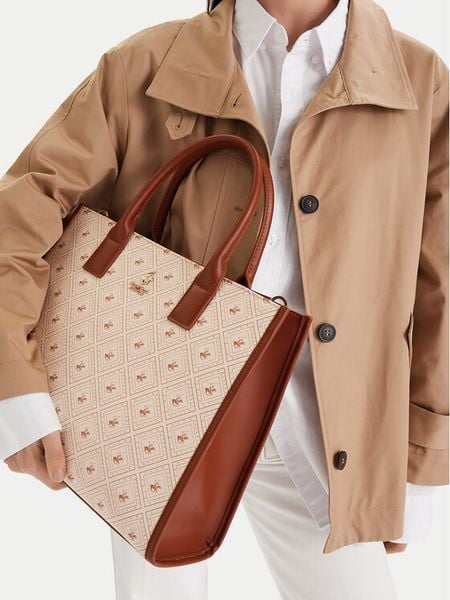 Beverly Hills Polo Club Torebka CEO-BHPC-S-003-07 Écru. Torebki klasyczne damskie Beverly Hills Polo Club, bez wzorów, z materiału, bez dodatków. Za 299.99 zł.